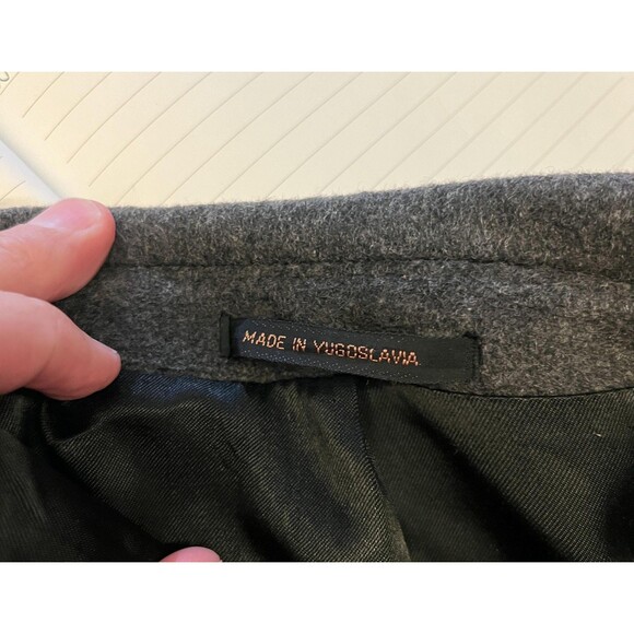 Vintage Luetgens Limited Coat Mens Large Wool Overcoat Classic Yugoslavia 80s - Picture 10 of 10